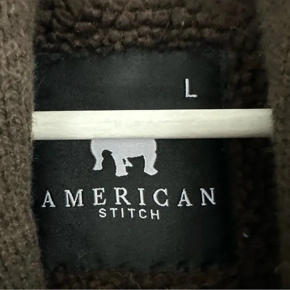 American Stitch Men’s Sherpa Lined Heavy Aztec Button Down Cardigan Size L - Picture 3 of 5